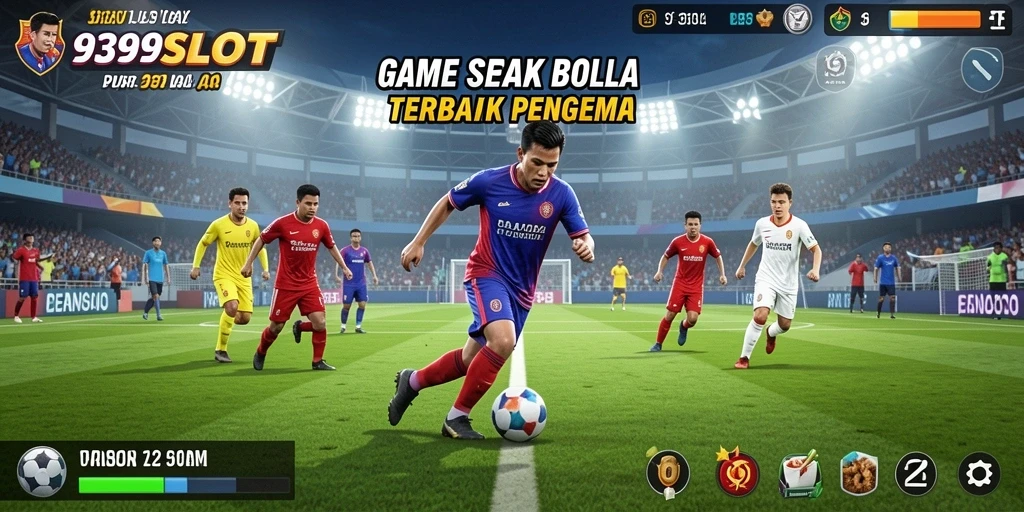 Screenshot gameplay <strong>9399SLOT</strong> memperlihatkan pertandingan sepak bola yang seru.