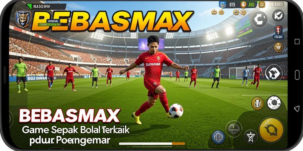 Tampilan gameplay seru dan menegangkan saat bermain sepak bola.