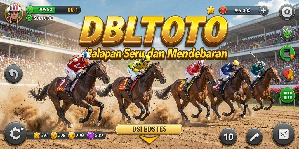 Tampilan gameplay seru DBLTOTO saat balapan di lintasan yang menantang.