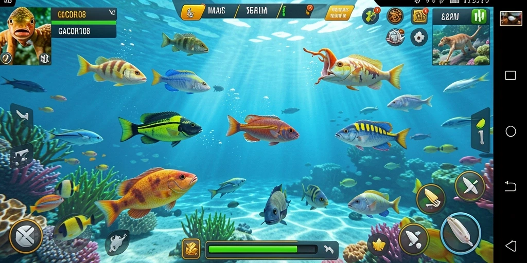 Screenshot gameplay GACOR108 yang menampilkan aksi tembak ikan yang seru.
