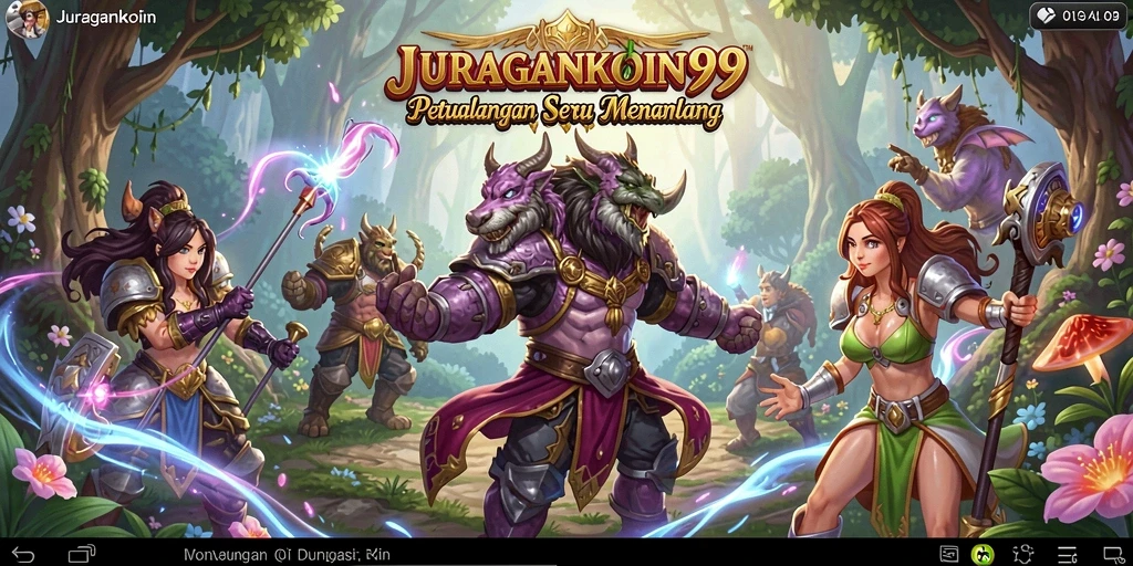 Tampilan gameplay JURAGANKOIN99 dengan petualangan seru dan tantangan menarik.