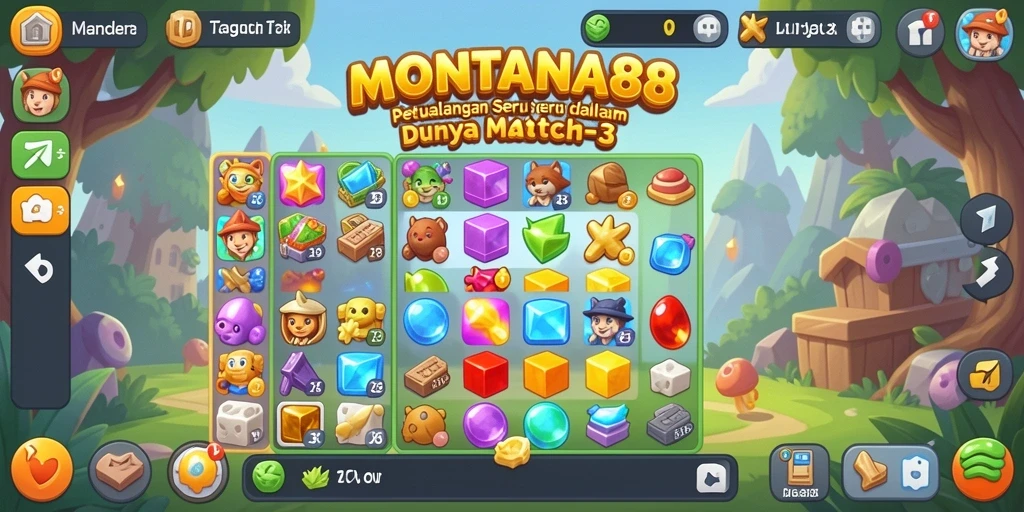 Tampilan gameplay MONTANA88 yang penuh warna dan menantang.