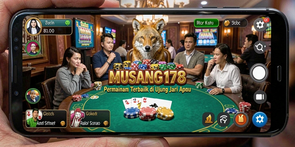 Screenshot gameplay Poker yang seru dan mendebarkan.