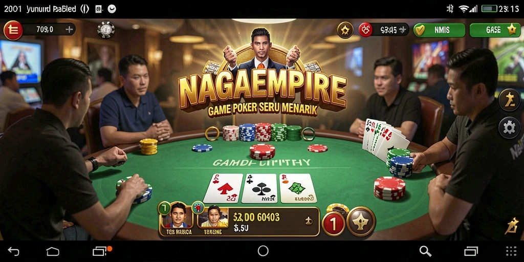 Screenshot utama NAGAEMPIRE menampilkan gameplay intens Poker.