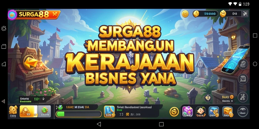 Tangkapan layar gameplay SURGA88 menampilkan keseruan membangun bisnis.