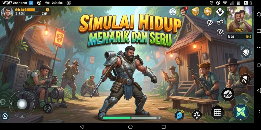 Tangkapan layar gameplay WG87 yang menampilkan interaksi dan eksplorasi dunia virtual.
